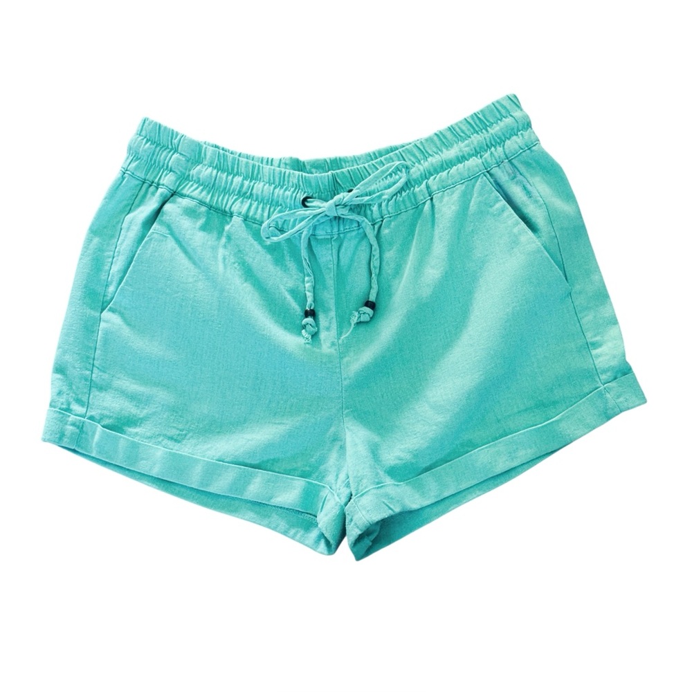 LOVE TREE Size Small Mint Green
Linen Blend Cuffed Shorts